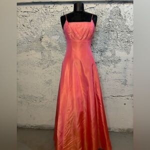 Elegant Pink Evening Gown Vintage 90s Iridescent size 7
